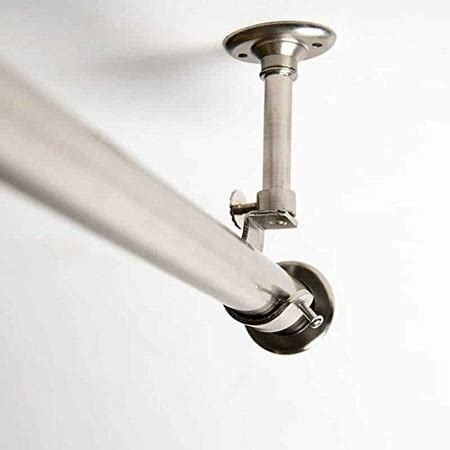 commercial metal curtain rod with ceiling bracket|adjustable ceiling curtain bracket.